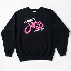 Rare Vintage 86’ Playboy 🐇 🎷 Jazz Festival Sweatshirt Pink Black XL Unisex
